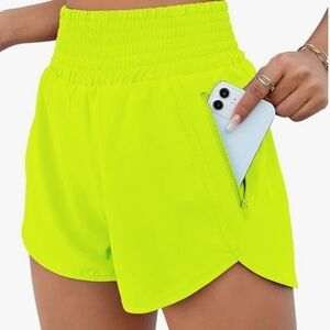 BMJL High Waitsed Athletic Shorts with Pocket Neon Yellow Medium